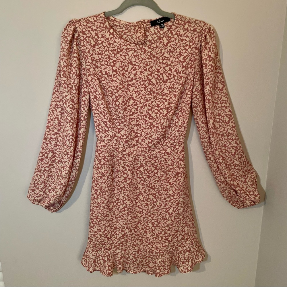Lulu's Floral Print Dress - Pink and White